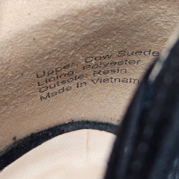 Sole Society Peep Toe Boots Suede Black Boho Western Block Heel Ankle Boots 7.5 - Picture 8 of 13